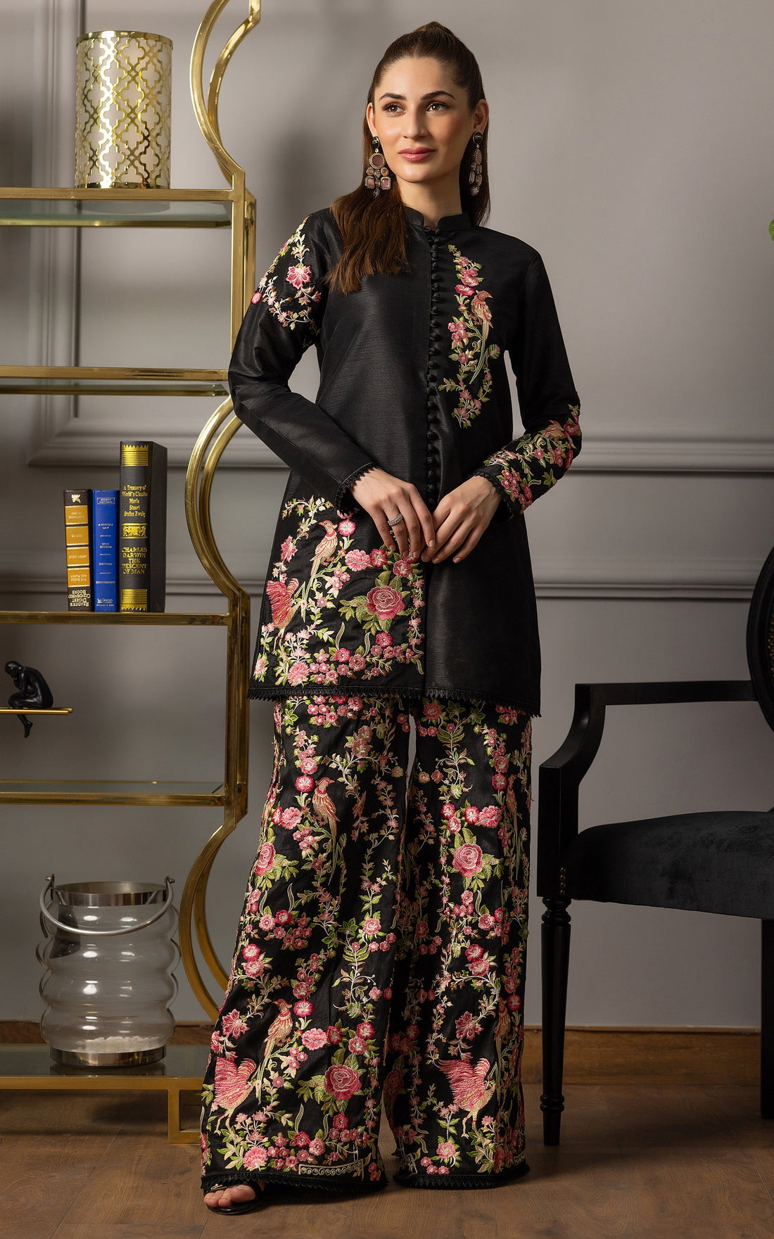 Threads and Motifs | Formal Dresses 25 | Embroidered Jacket With Trouser by Threads and Motifs - Designer Dress  - Type : Ladies Clothes - Available at Libayah - 100% Original 