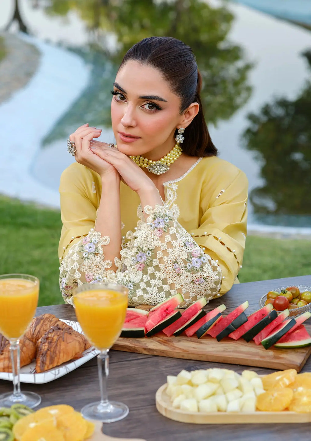 Elaf Premium | Luxury Lawn 25 | ELH-4A DANDELION by Elaf Premium - Designer Dress - Type: Ladies Clothes - Available at Libayah - 100% Original