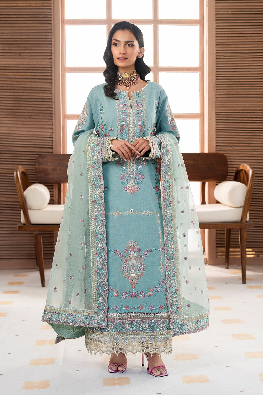 Maryum N Maria | Luxury Lawn 25 | AMANI - MS50110 by Maryum N Maria - Designer Dress - Type: Ladies Clothes - Available at Libayah - 100% Original