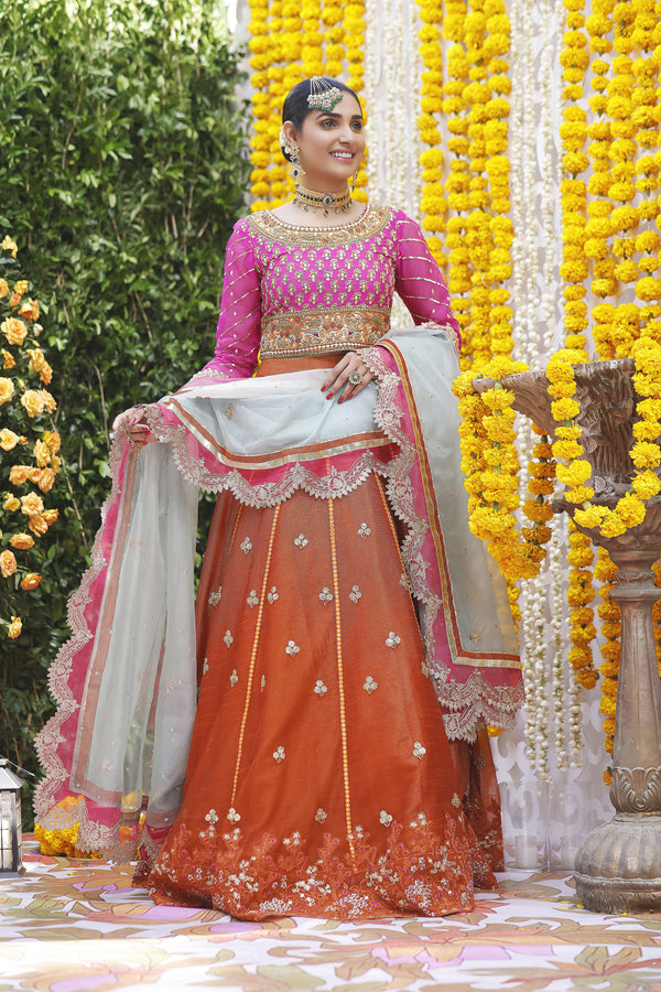 Wahajmbegum | Mehrunnisa Wedding Formals | MAGENTA LEHNGA CHOLI by Wahaj M.Khan - Designer Dress - Type: Ladies Clothes - Available at Libayah - 100% Original