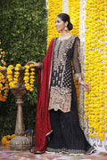 Wahajmbegum | Mehrunnisa Wedding Formals | BLACK & MAROON COUTURE OUTFIT by Wahaj M.Khan - Designer Dress - Type: Ladies Clothes - Available at Libayah - 100% Original