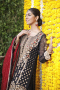 Wahajmbegum | Mehrunnisa Wedding Formals | BLACK & MAROON COUTURE OUTFIT by Wahaj M.Khan - Designer Dress - Type: Ladies Clothes - Available at Libayah - 100% Original