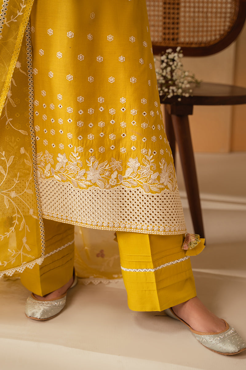 Cross Stitch | Mahiri Embroidered Lawn 24 | CEYLON YELLOW by Cross Stitch - Designer Dress - Type: Ladies Clothes - Available at Libayah - 100% Original