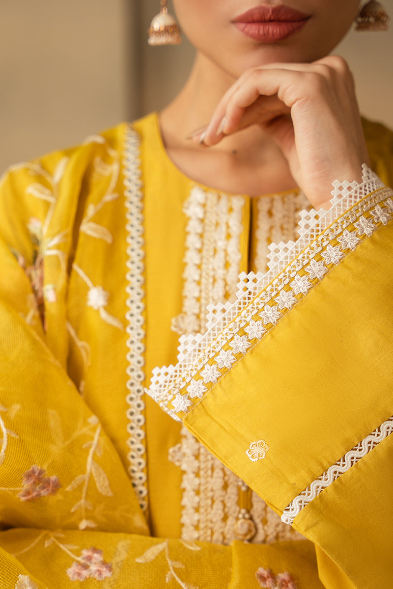 Cross Stitch | Mahiri Embroidered Lawn 24 | CEYLON YELLOW by Cross Stitch - Designer Dress - Type: Ladies Clothes - Available at Libayah - 100% Original