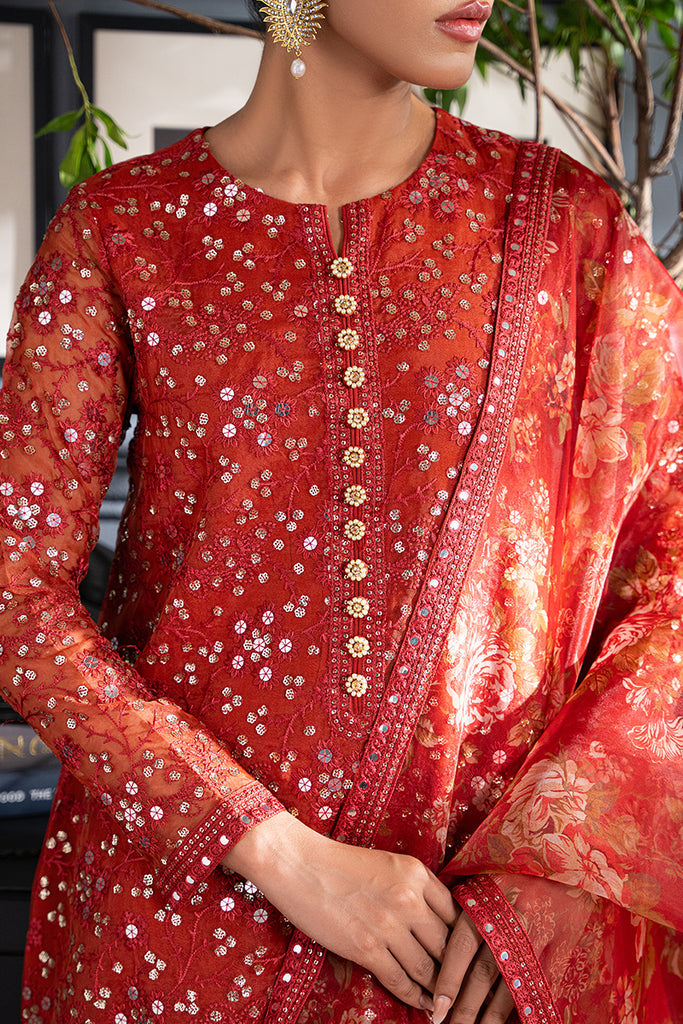 Cross Stitch | Luxury Pret | SCARLET BLOOM by Cross Stitch - Designer Dress - Type: Luxury - Available at Libayah - 100% Original