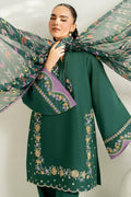 Farasha | Thread Lines Embroidered | Deep Pine by Farasha - Designer Dress  - Type : Ladies Clothes - Available at Libayah - 100% Original 