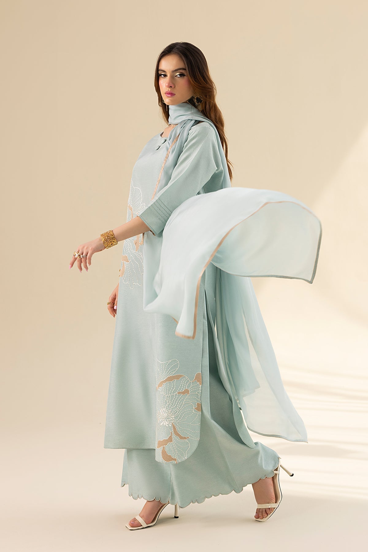 Erum Khan | Lillia Summer Edit | Aqua Breeze by Erum Khan - Designer Dress - Type: Ladies Clothes - Available at Libayah - 100% Original