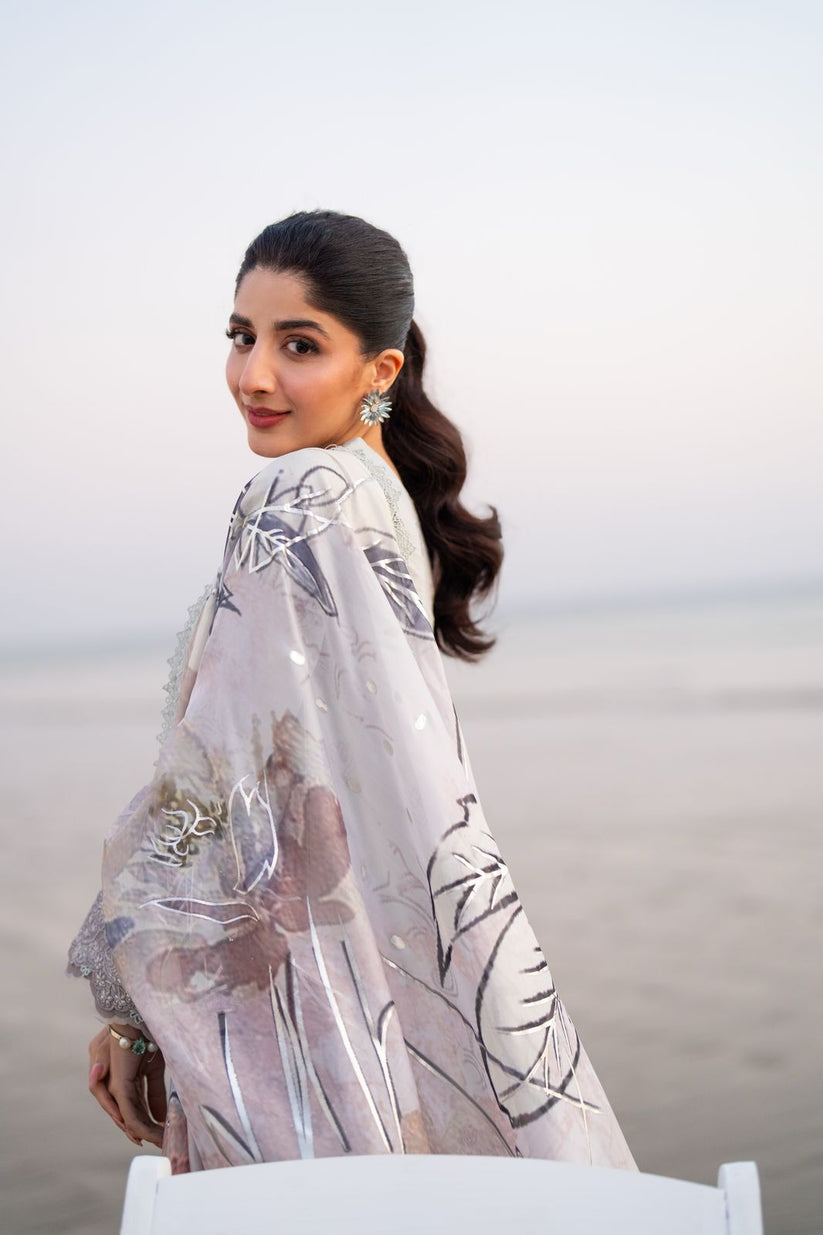 Aabyaan | Saagar Luxury Lawn 25 | ZUMAR (AS-10) by Aabyaan - Designer Dress - Type: Ladies Clothes - Available at Libayah - 100% Original