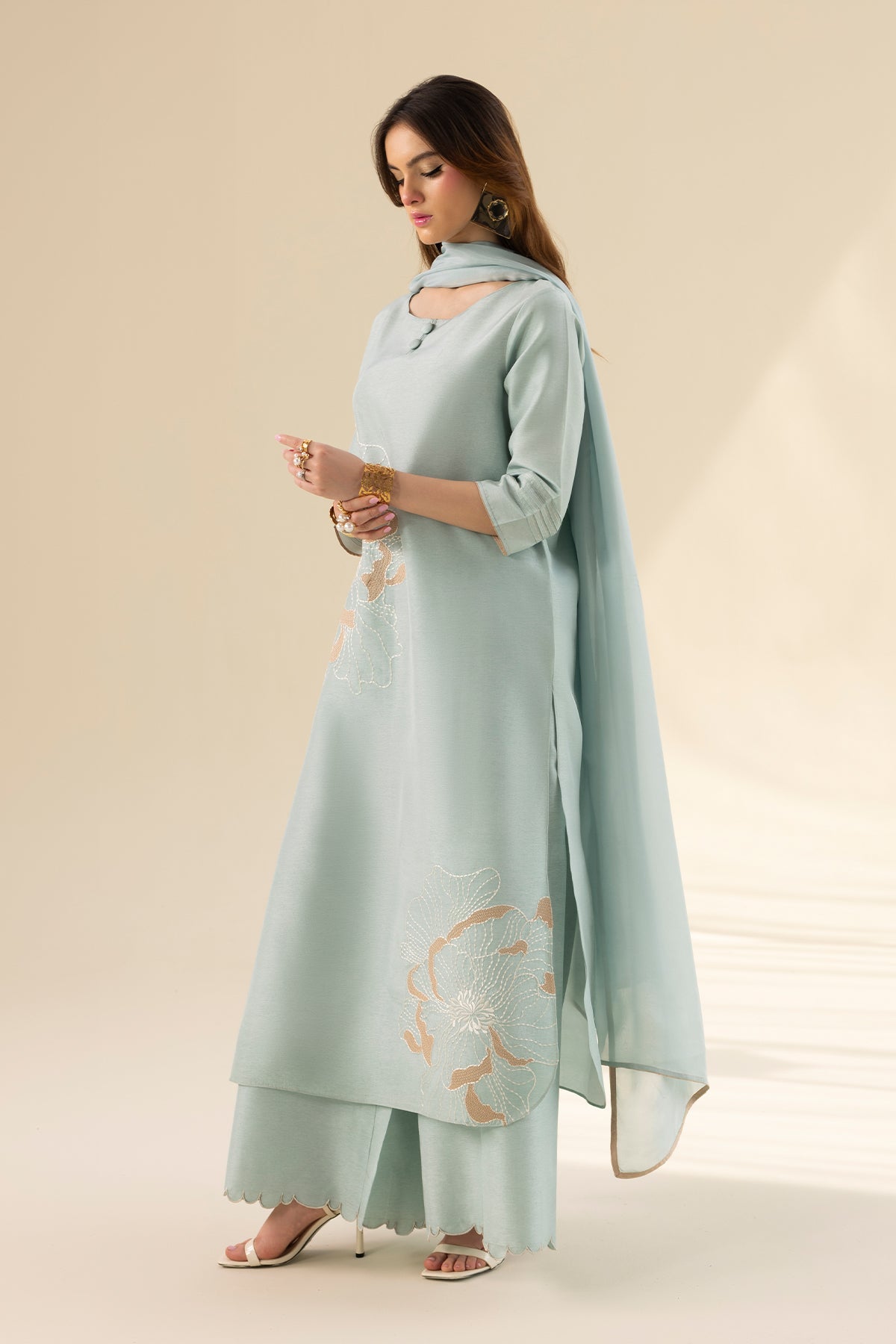 Erum Khan | Lillia Summer Edit | Aqua Breeze by Erum Khan - Designer Dress - Type: Ladies Clothes - Available at Libayah - 100% Original