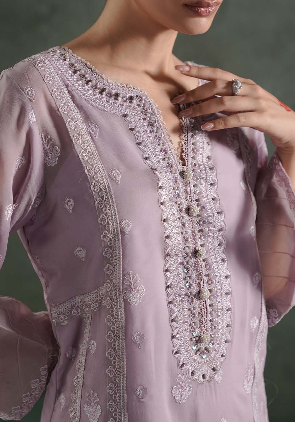 Zarqash | Lakhnawi Festive Chiffon 24 |  ZQL 007B AIZA by Zarqash - Designer Dress - Type: Ladies Clothes - Available at Libayah - 100% Original