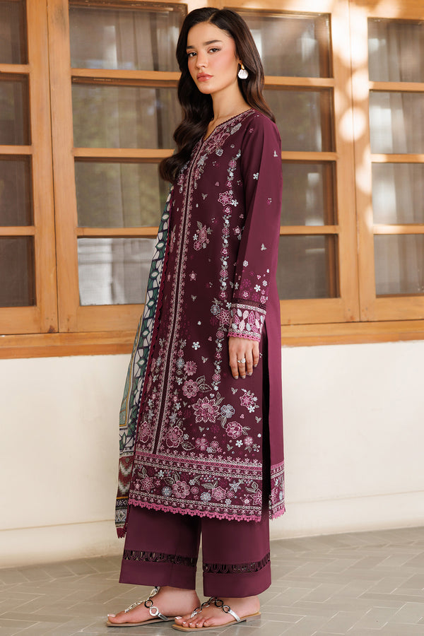 Farasha | Summer Weaves Embroidered Lawn | Burgandy Rush by Farasha - Designer Dress - Type: Ladies Clothes - Available at Libayah - 100% Original