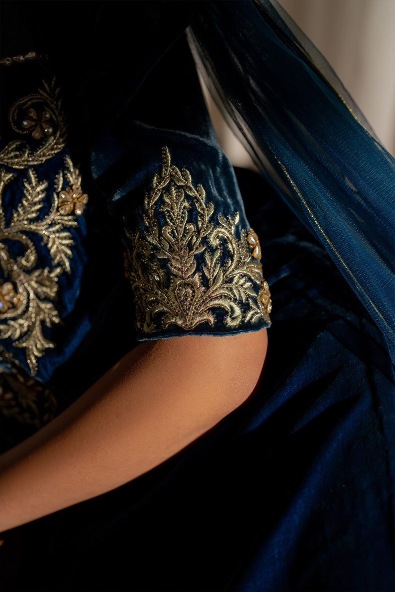 Caia | Luxury Velvet Edit 25 | Roselle (Blue) by Caia - Designer Dress - Type: Ladies Clothes - Available at Libayah - 100% Original