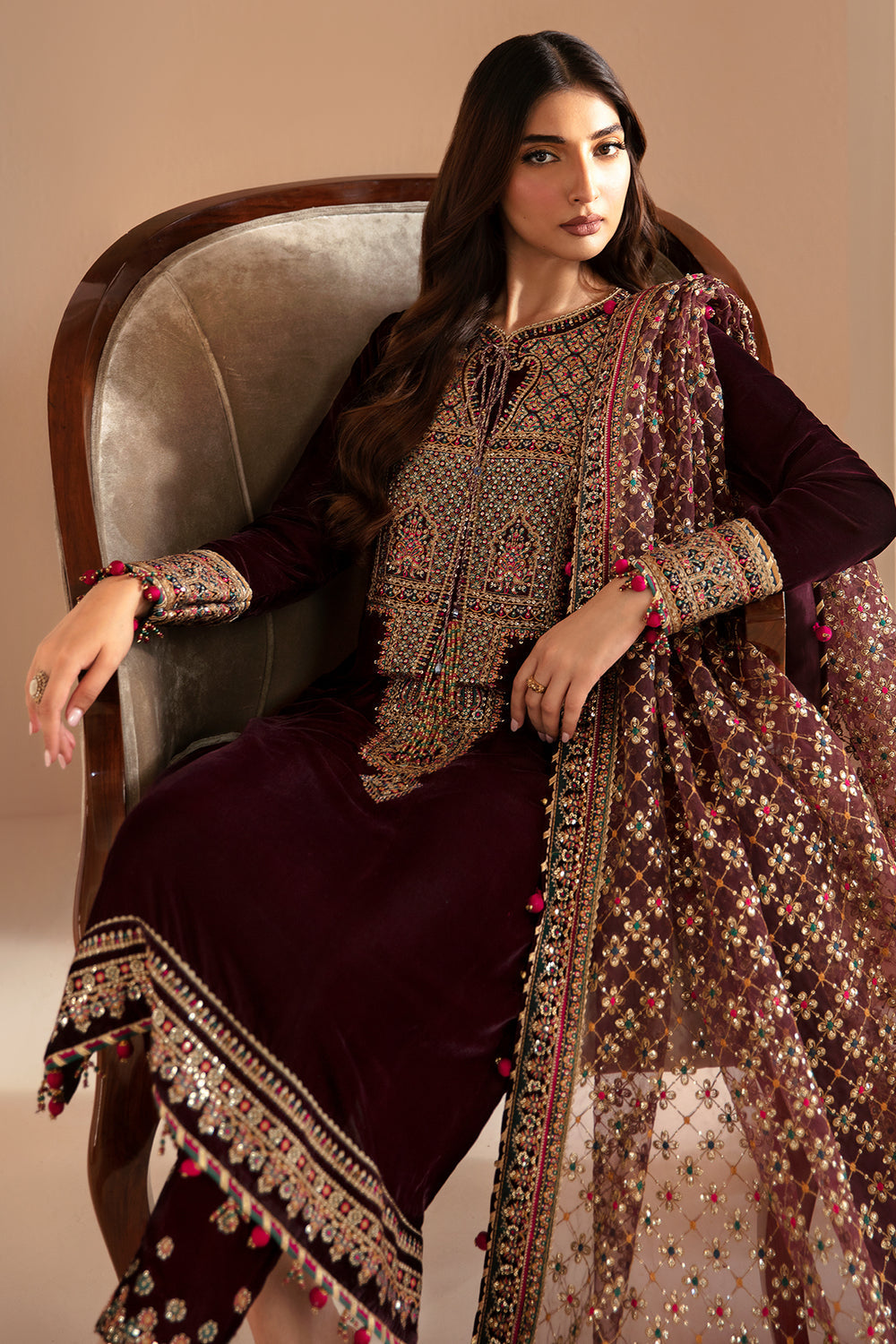 Jazmin | Velvet Edit 24 |  Velvet Formal VF-2022 by Jazmin - Designer Dress - Type: Formal - Available at Libayah - 100% Original