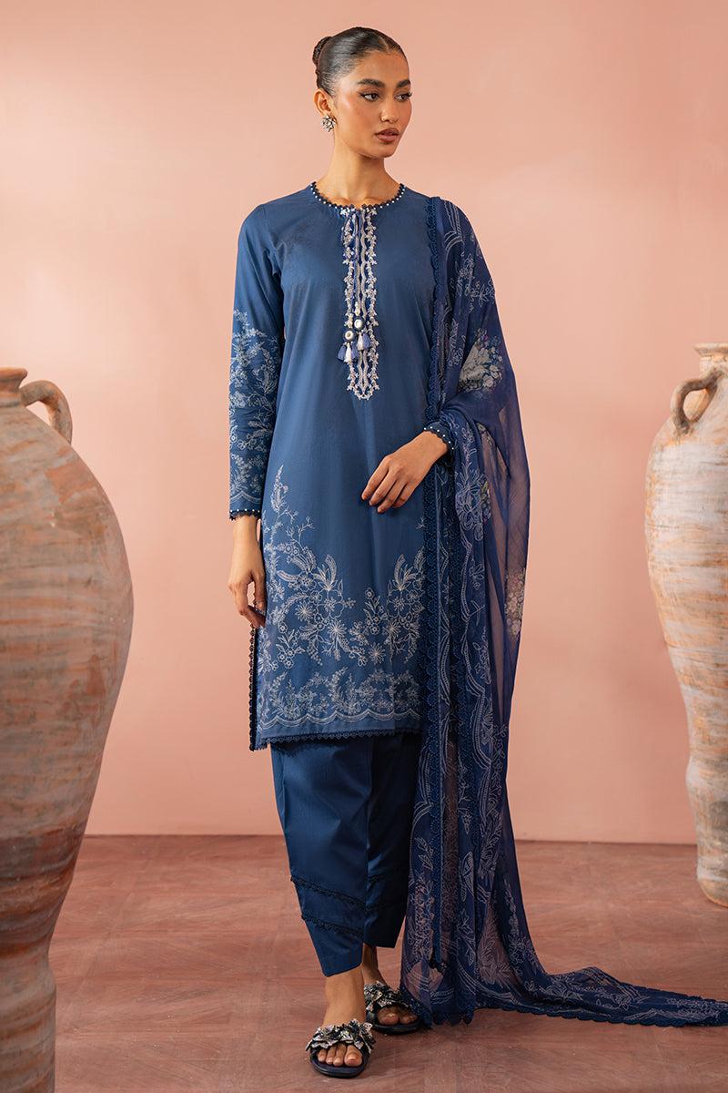 Cross Stitch | Cambric Lawn 24 | ORNATE BLUE by Cross Stitch - Designer Dress - Type: Casuals - Available at Libayah - 100% Original