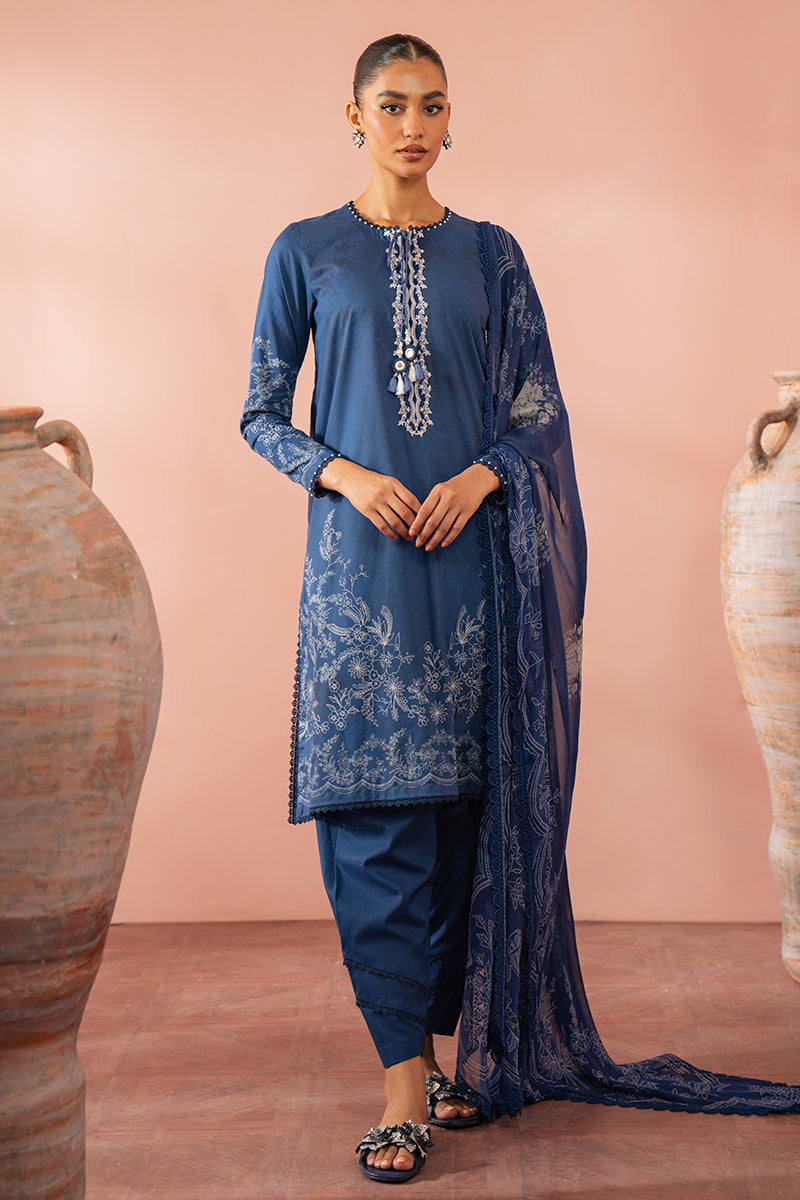 Cross Stitch | Cambric Lawn 24 | ORNATE BLUE by Cross Stitch - Designer Dress - Type: Casuals - Available at Libayah - 100% Original
