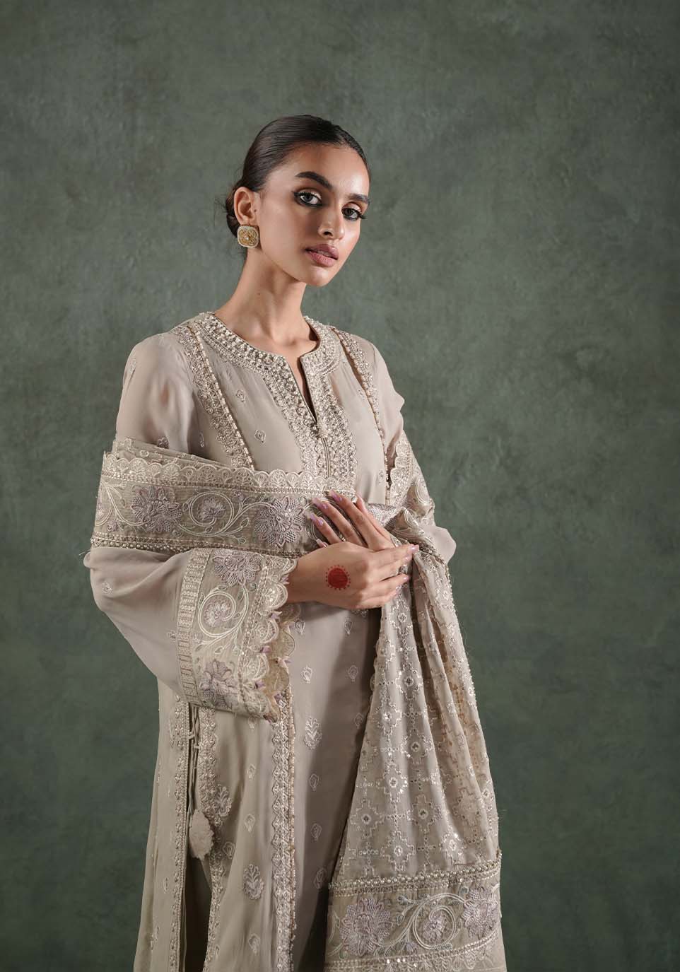 Zarqash | Lakhnawi Festive Chiffon 24 |  ZQL 007A HAZEL by Zarqash - Designer Dress - Type: Ladies Clothes - Available at Libayah - 100% Original