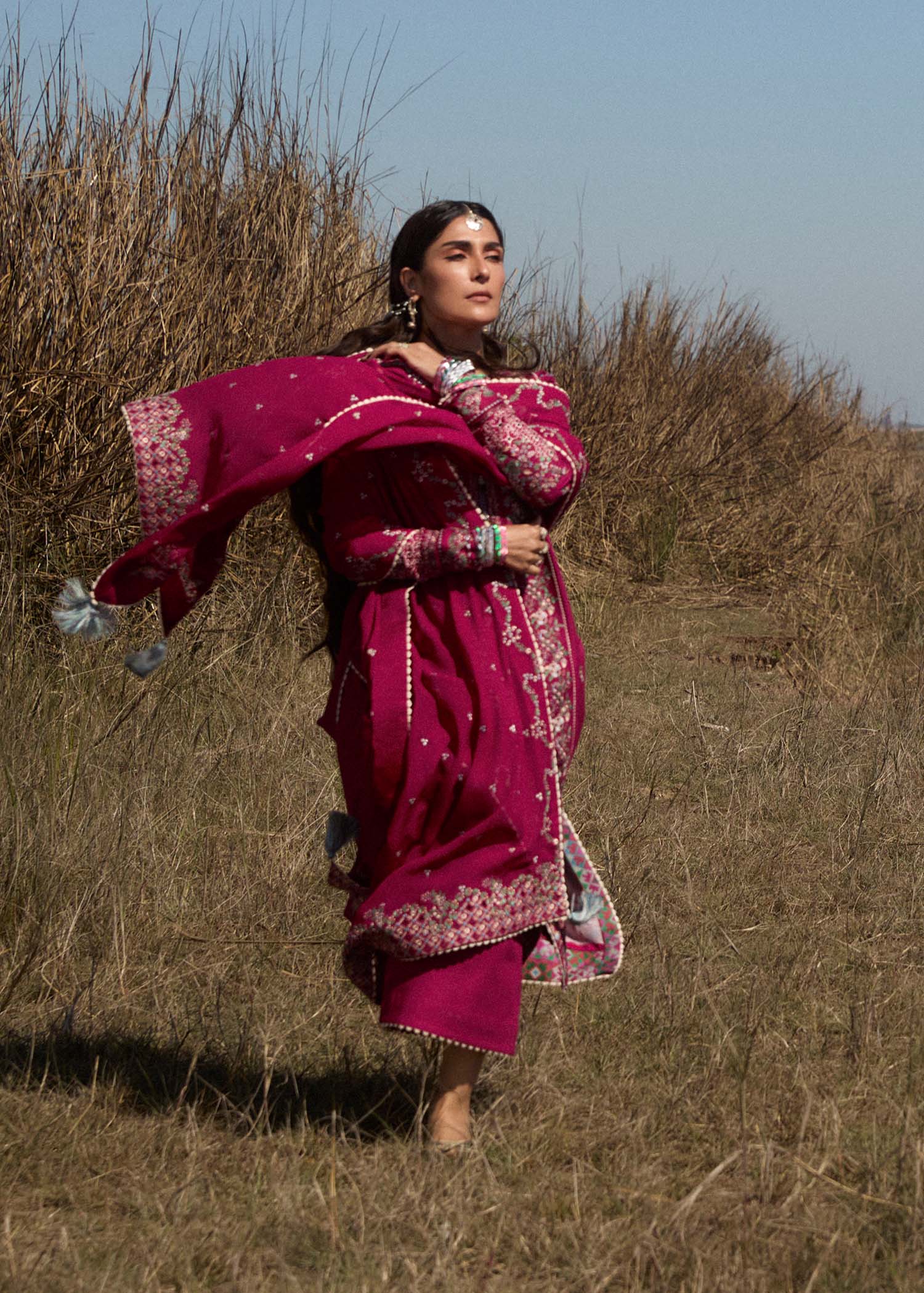 Hussain Rehar | Surkh Eid Pret'25 | Mehrunisa by Hussain Rehar - Designer Dress  - Type : Ladies Clothes - Available at Libayah - 100% Original 