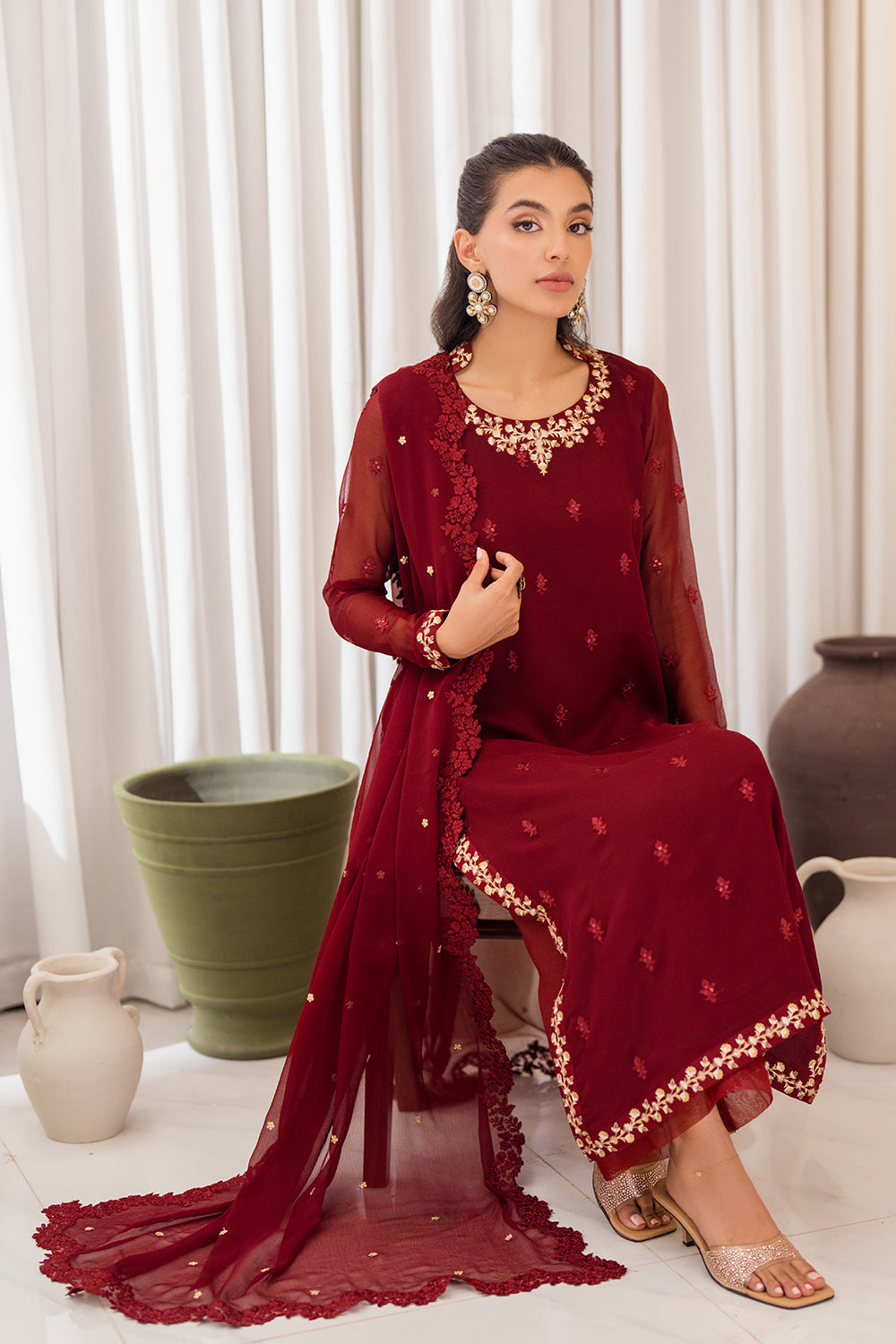 Azure | Luxe Formals | Wine Scarlet by Azure - Designer Dress - Type: Ladies Clothes - Available at Libayah - 100% Original
