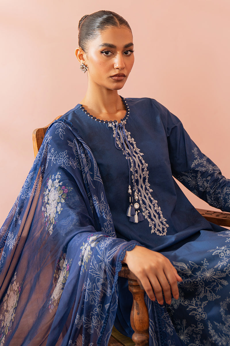 Cross Stitch | Cambric Lawn 24 | ORNATE BLUE by Cross Stitch - Designer Dress - Type: Casuals - Available at Libayah - 100% Original