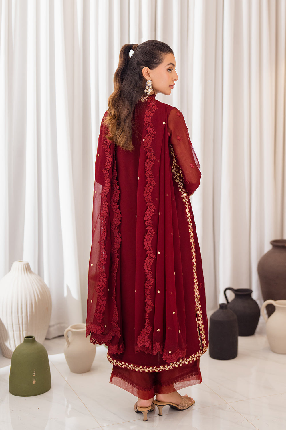 Azure | Luxe Formals | Wine Scarlet by Azure - Designer Dress - Type: Ladies Clothes - Available at Libayah - 100% Original