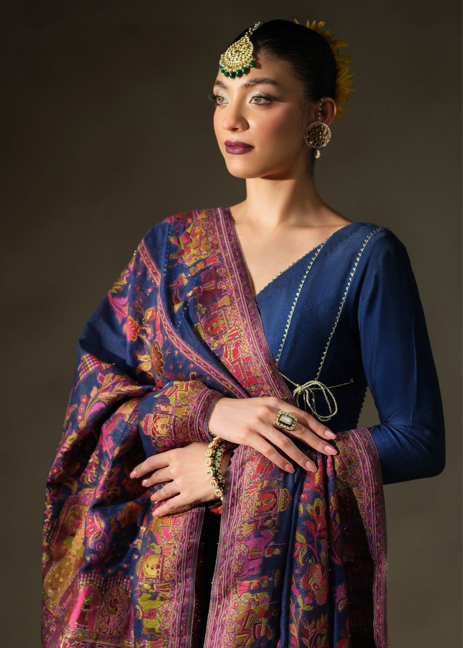 Mahum Asad | Khaani Formals | Mughal Shawl by Mahum Asad - Designer Dress - Type: Ladies Clothes - Available at Libayah - 100% Original