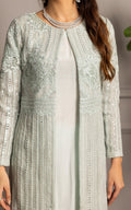 Threads and Motifs | Formal Dresses 25 | Organza Embroidered Jacket With Inner by Threads and Motifs - Designer Dress  - Type : Ladies Clothes - Available at Libayah - 100% Original 