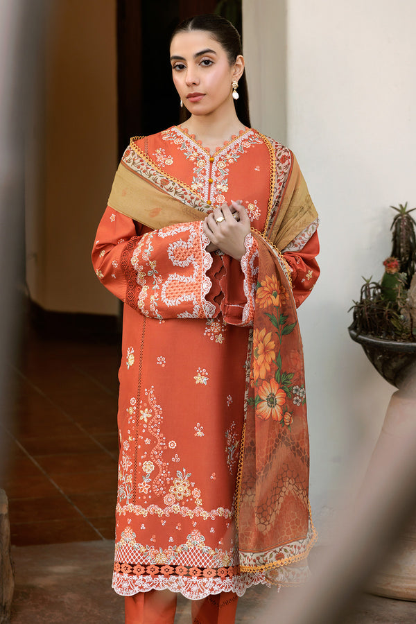 Farasha | Summer Weaves Embroidered Lawn | Orange Petal by Farasha - Designer Dress - Type: Ladies Clothes - Available at Libayah - 100% Original