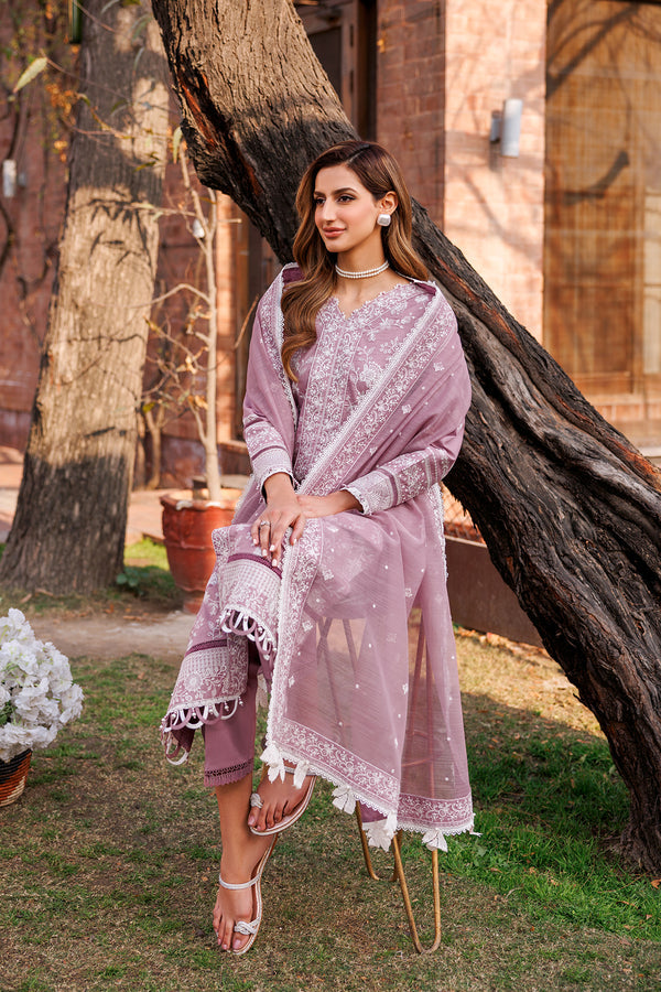 Farasha | Dastoor Embroidered Lawn SS24 | DAINTY LILAC by Farasha - Designer Dress - Type: Ladies Clothes - Available at Libayah - 100% Original