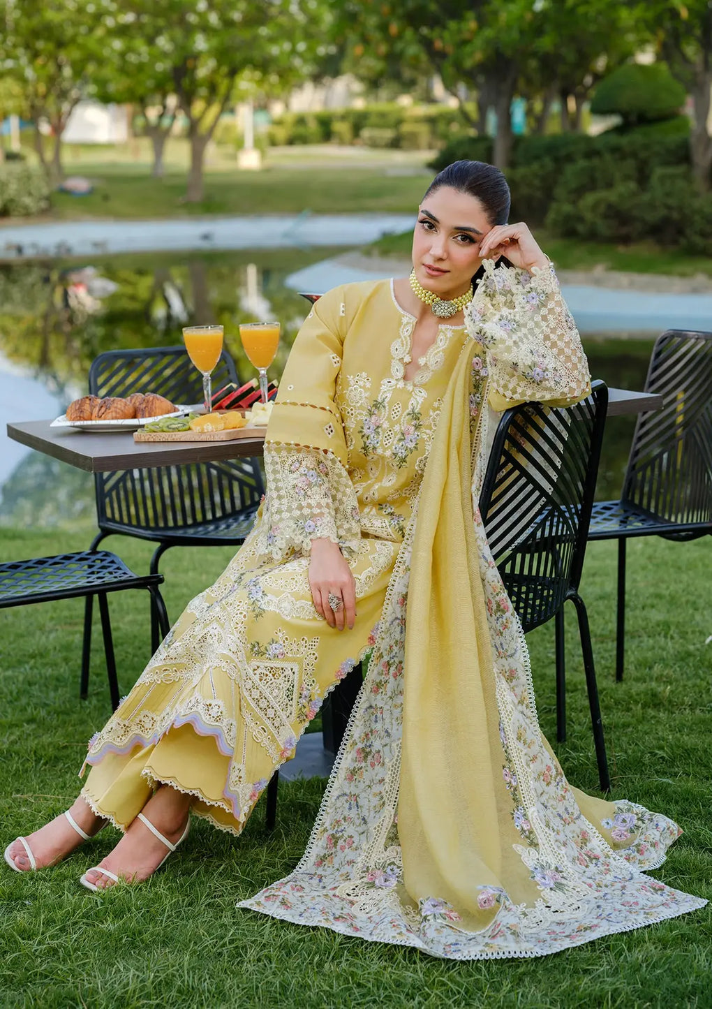 Elaf Premium | Luxury Lawn 25 | ELH-4A DANDELION by Elaf Premium - Designer Dress - Type: Ladies Clothes - Available at Libayah - 100% Original