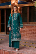 Farasha | Kaavish Lawn 24 | TEAL GARLAND by Farasha - Designer Dress - Type: Ladies Clothes - Available at Libayah - 100% Original
