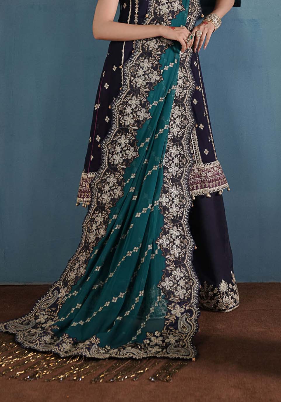 Zarqash | Lakhnawi Festive Chiffon 24 |  ZQL 002A ADA by Zarqash - Designer Dress - Type: Ladies Clothes - Available at Libayah - 100% Original