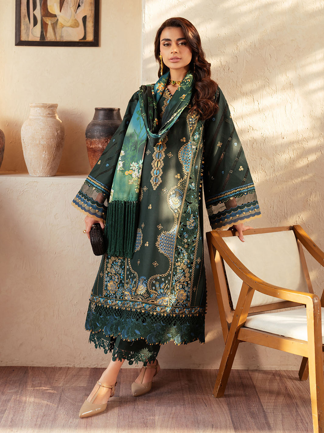 Bin Ilyas | Mehroze Luxury Lawn 25 | 94 - A by Bin Ilyas - Designer Dress - Type: Ladies Clothes - Available at Libayah - 100% Original
