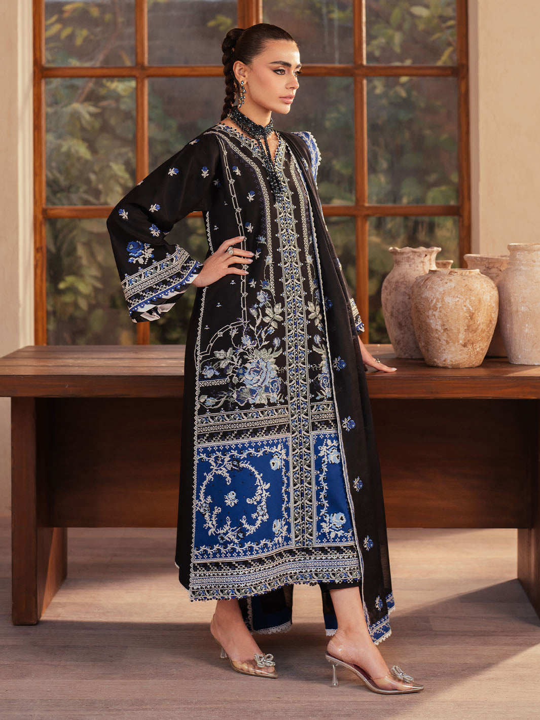 Bin Ilyas | Mehroze Luxury Lawn 25 | 95 - B by Bin Ilyas - Designer Dress - Type: Ladies Clothes - Available at Libayah - 100% Original
