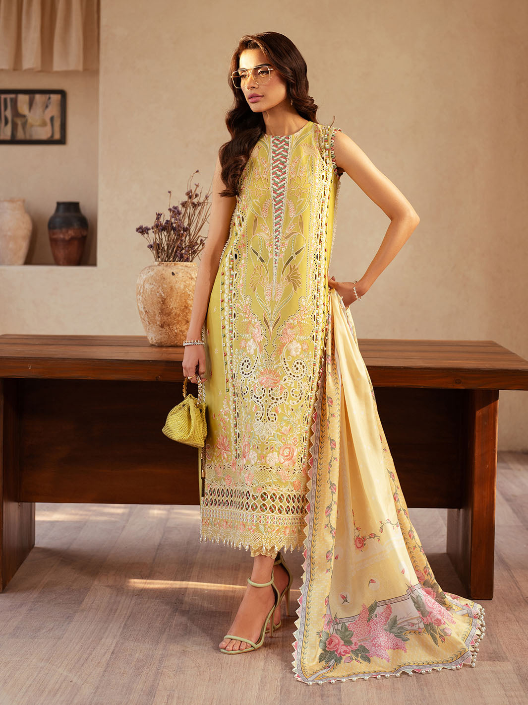 Bin Ilyas | Mehroze Luxury Lawn 25 | 97 - B by Bin Ilyas - Designer Dress - Type: Ladies Clothes - Available at Libayah - 100% Original