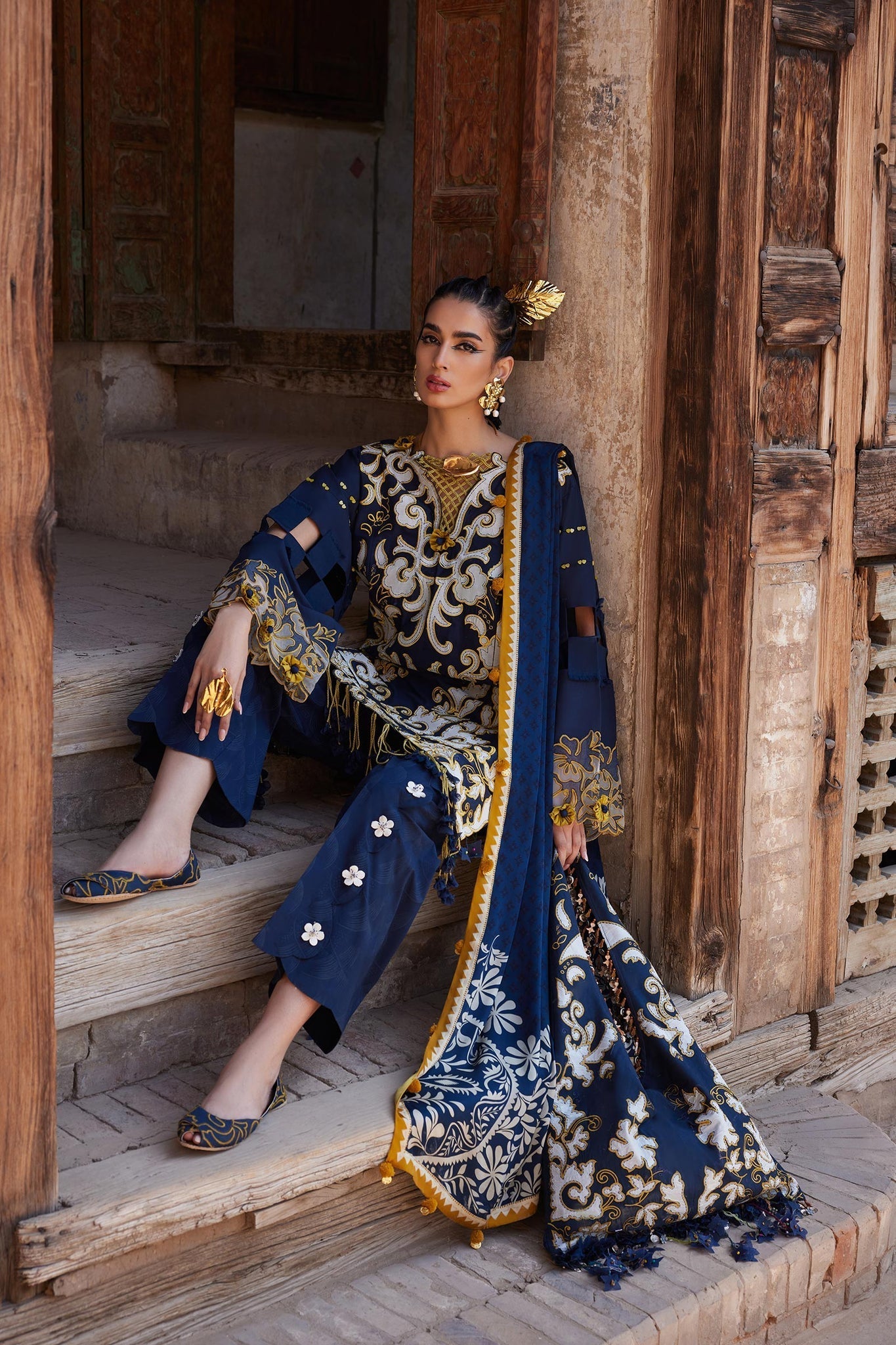 Elan | Luxury Lawn 25 | SOLENE (EL25-03 B) by Elan - Designer Dress - Type: Ladies Clothes - Available at Libayah - 100% Original