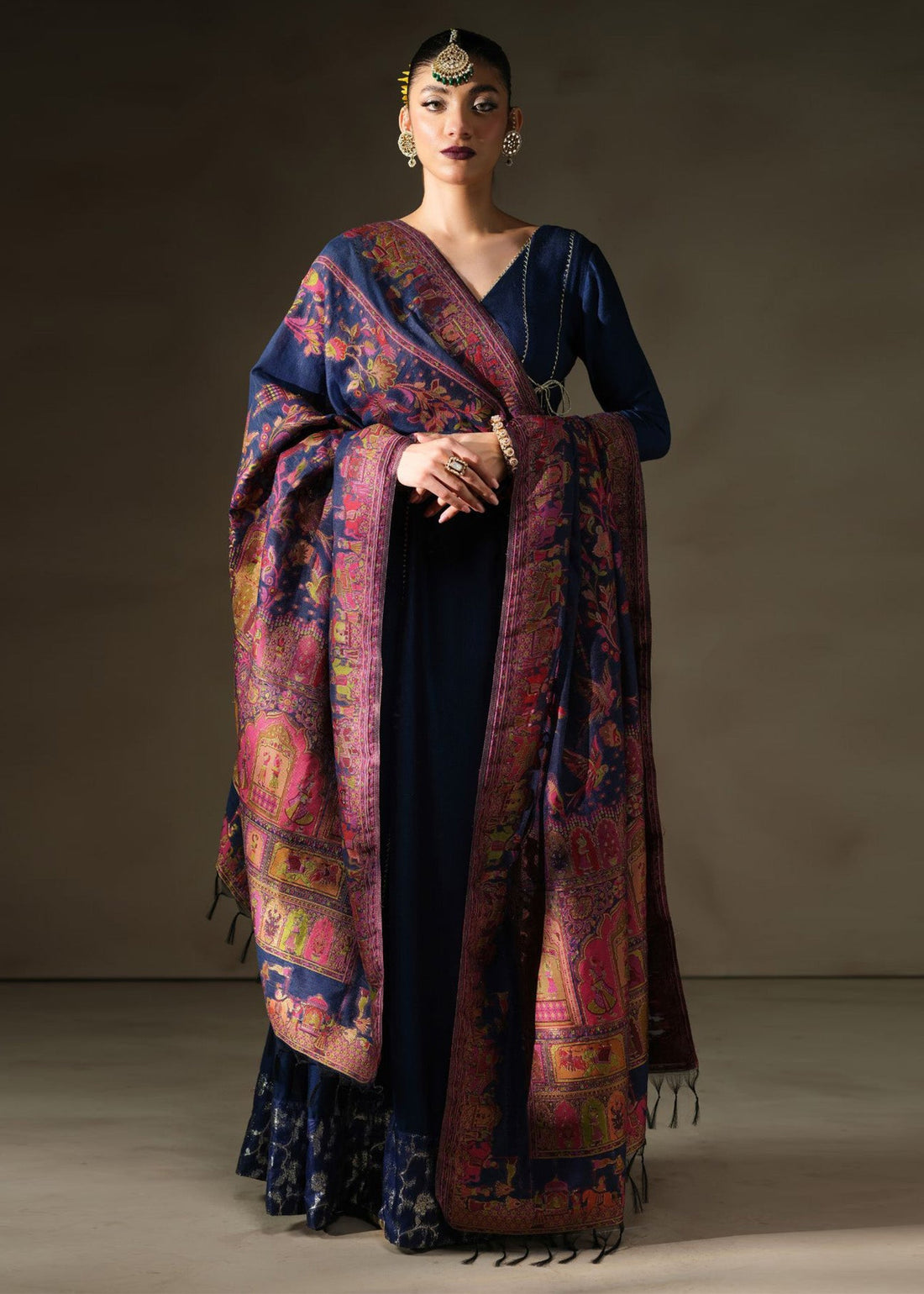 Mahum Asad | Khaani Formals | Mughal Shawl by Mahum Asad - Designer Dress - Type: Ladies Clothes - Available at Libayah - 100% Original