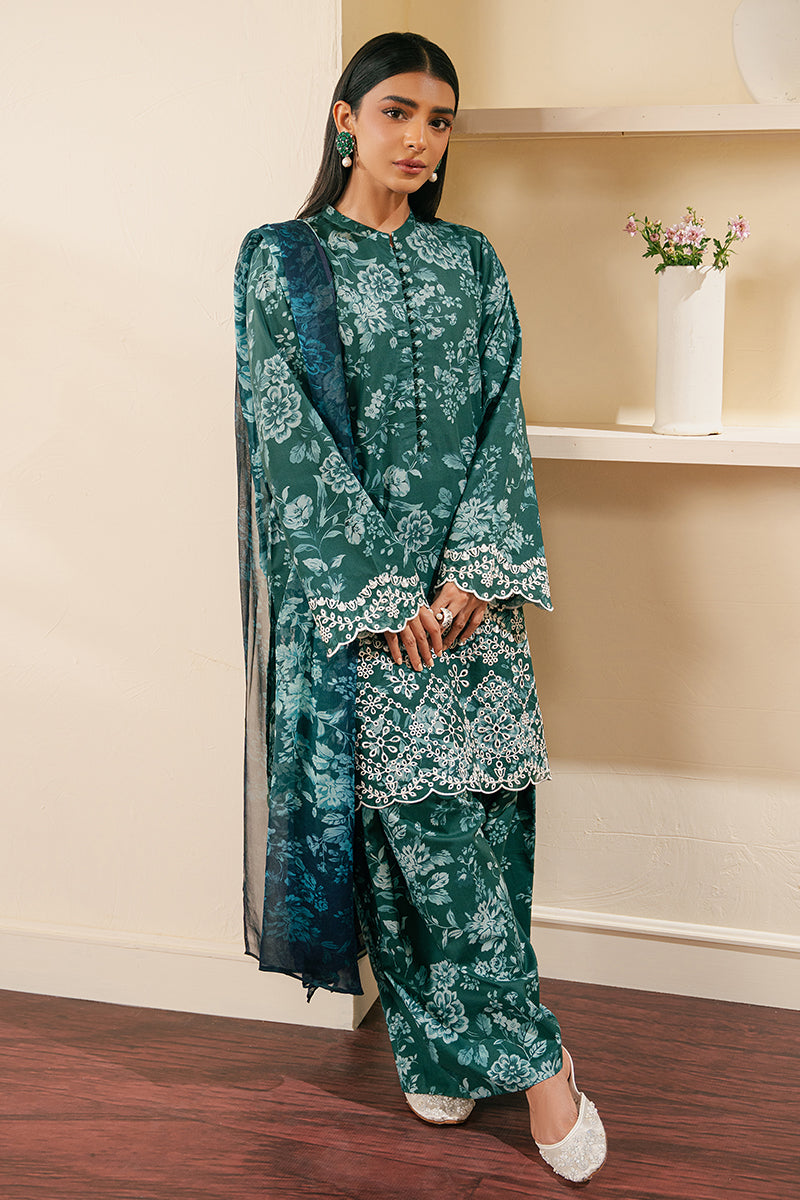 Cross Stitch | Embroidered Lawn Mahiri 24 | GRACE GREEN by Cross Stitch - Designer Dress - Type: Luxury - Available at Libayah - 100% Original