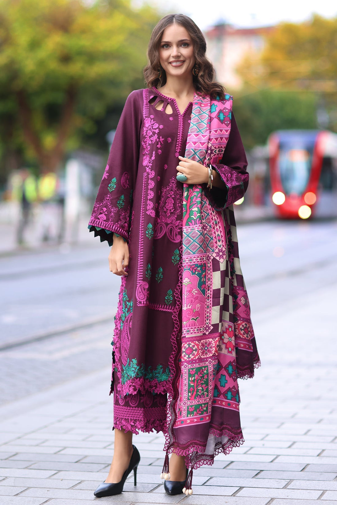 Charizma | Poshima Shawl |   PS4-05 by Charizma - Designer Dress - Type: Ladies Clothes - Available at Libayah - 100% Original
