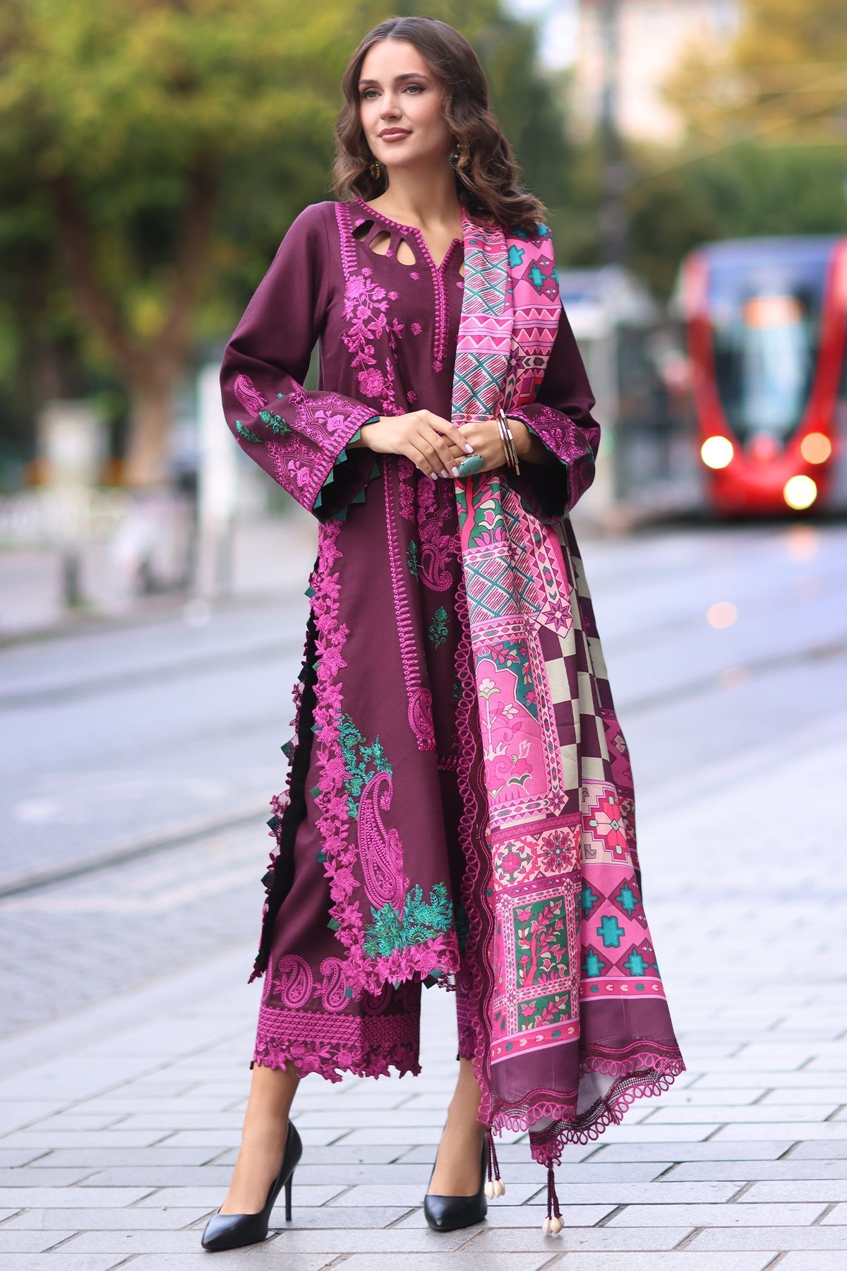 Charizma | Poshima Shawl |   PS4-05 by Charizma - Designer Dress - Type: Ladies Clothes - Available at Libayah - 100% Original