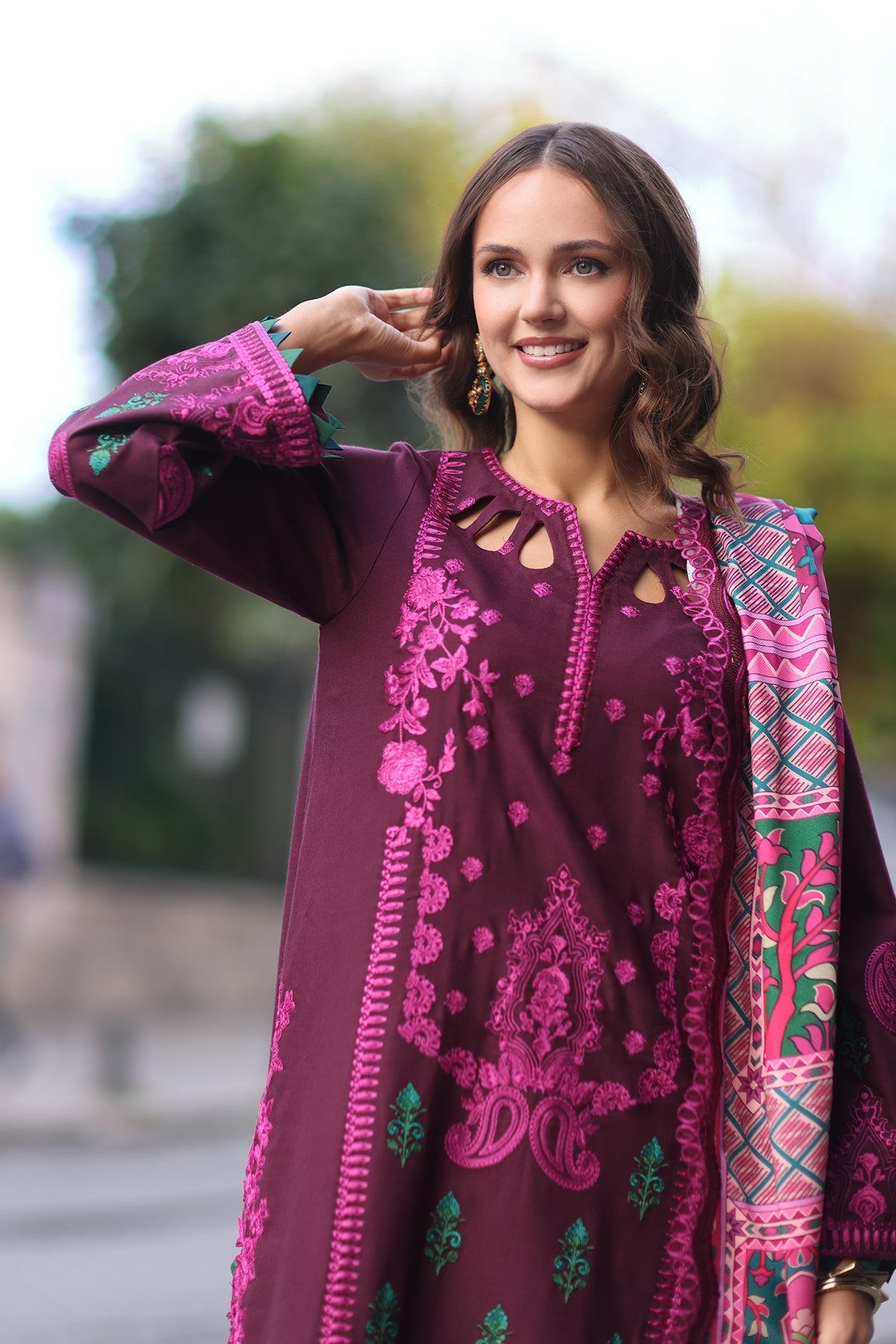 Charizma | Poshima Shawl |   PS4-05 by Charizma - Designer Dress - Type: Ladies Clothes - Available at Libayah - 100% Original
