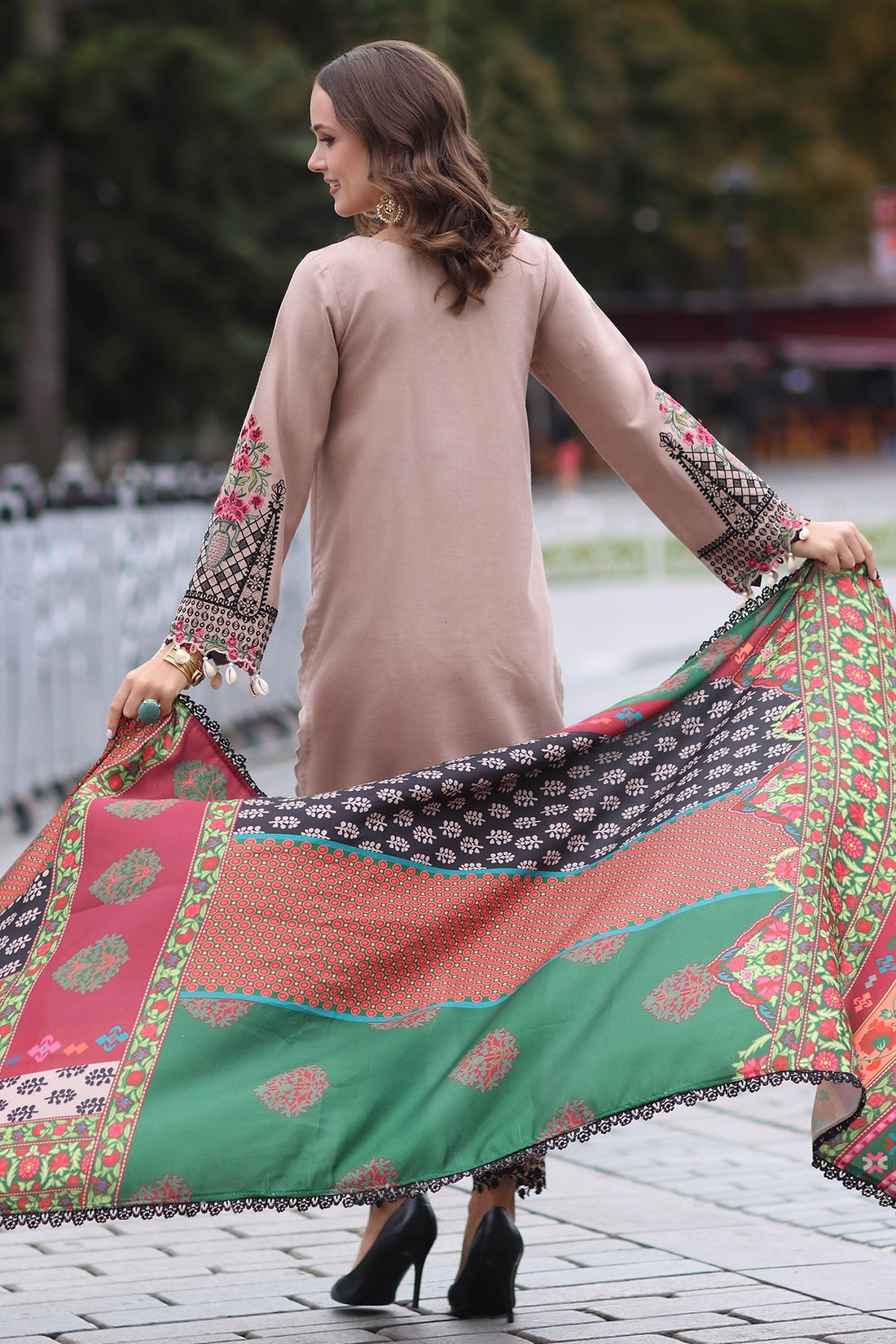 Charizma | Poshima Shawl | PS4-07 by Charizma - Designer Dress - Type: Ladies Clothes - Available at Libayah - 100% Original