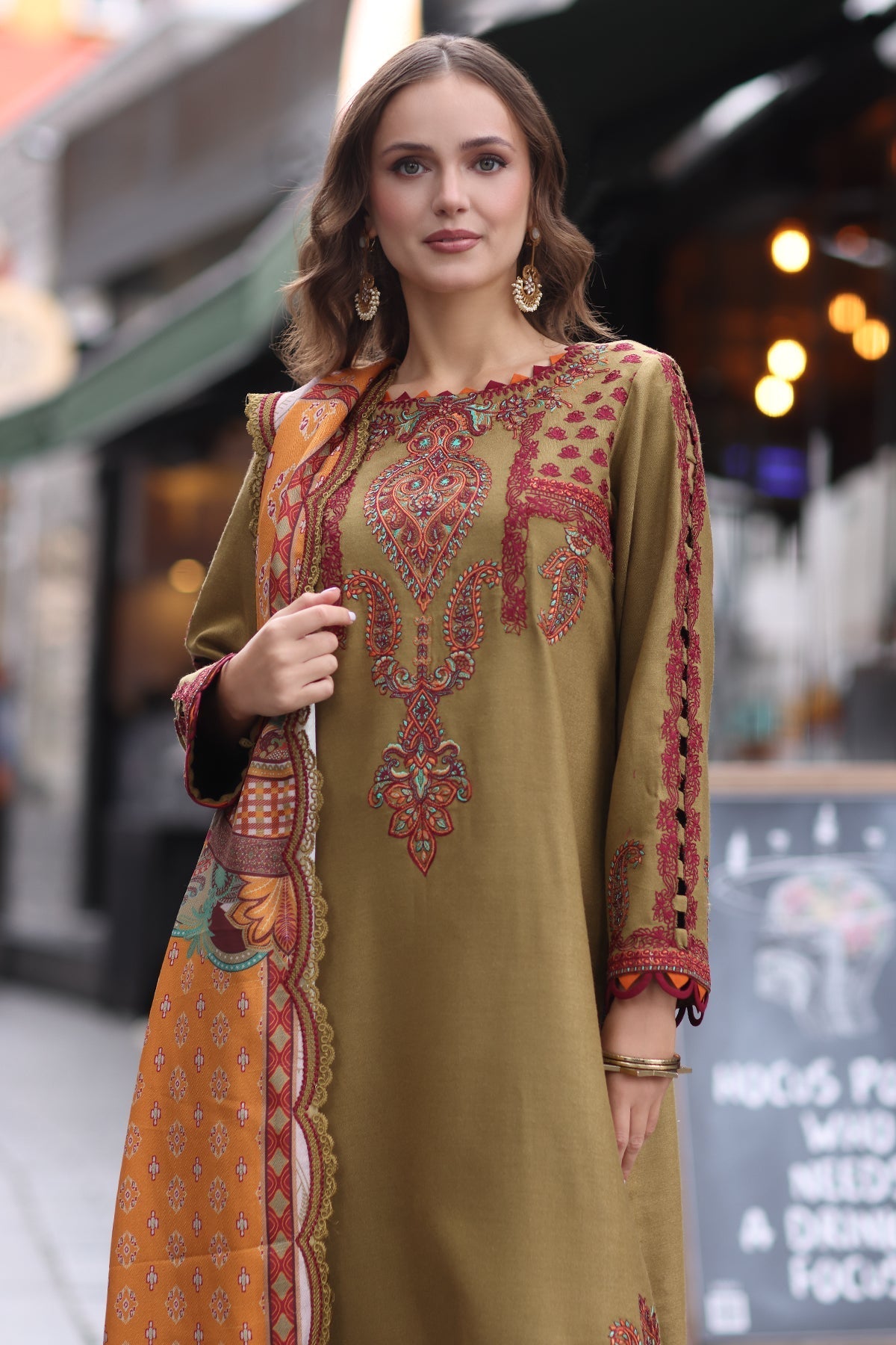 Charizma | Poshima Shawl |   PS4-08 by Charzima - Designer Dress - Type: Ladies Clothes - Available at Libayah - 100% Original