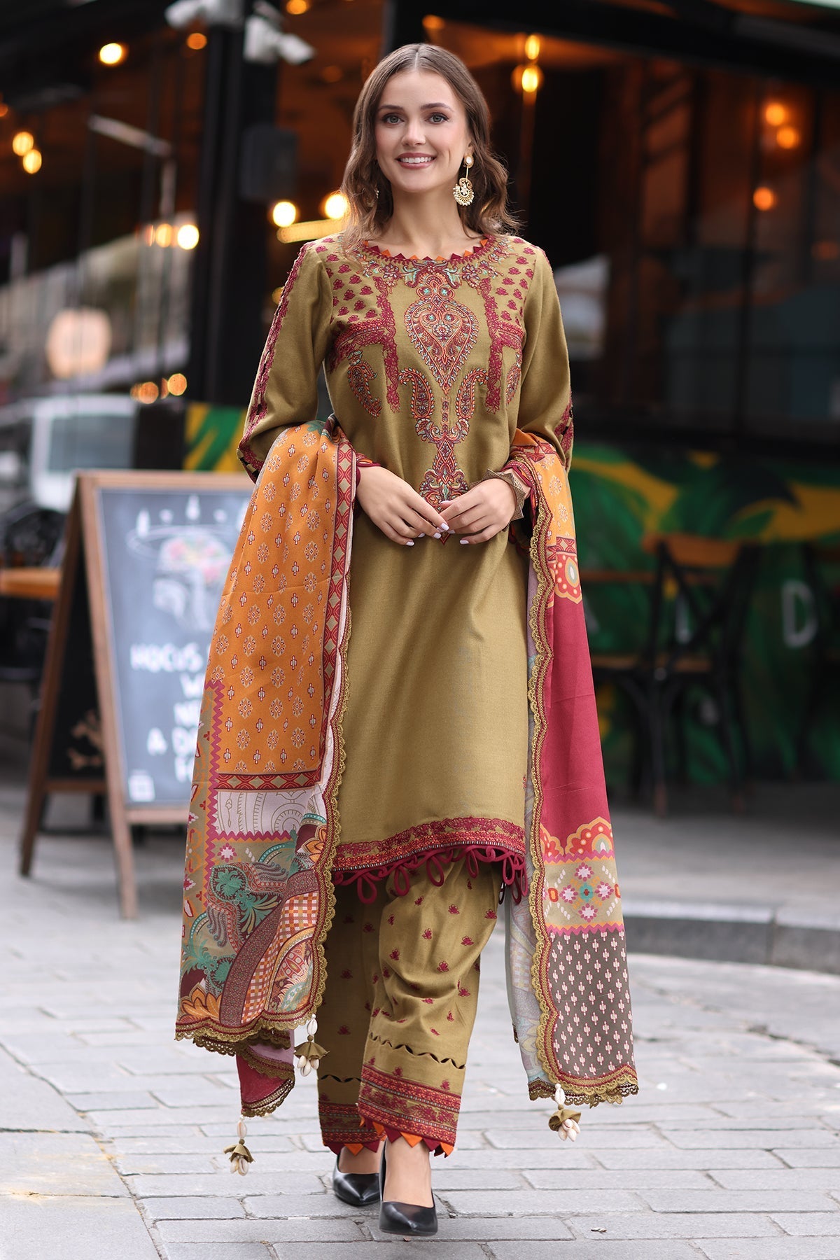 Charizma | Poshima Shawl |   PS4-08 by Charzima - Designer Dress - Type: Ladies Clothes - Available at Libayah - 100% Original