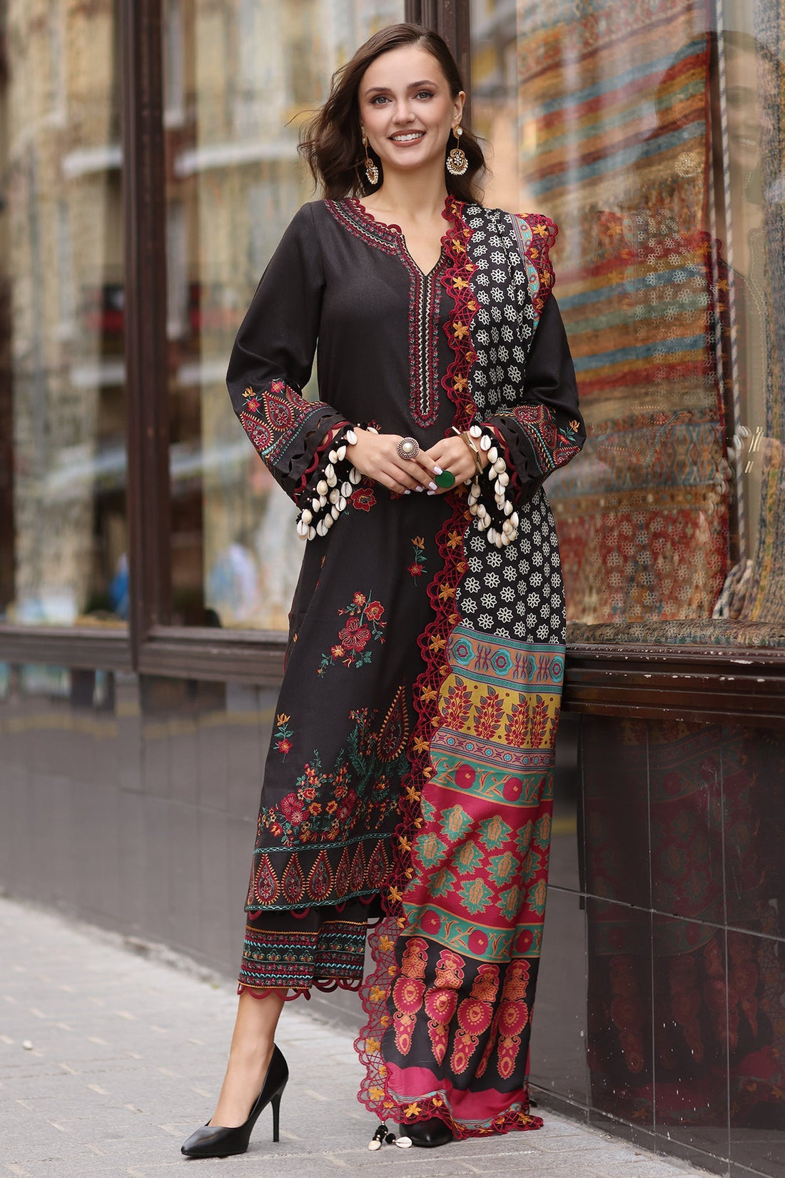 Charizma | Poshima Shawl |   PS4-03 by Charizma - Designer Dress - Type: Ladies Clothes - Available at Libayah - 100% Original