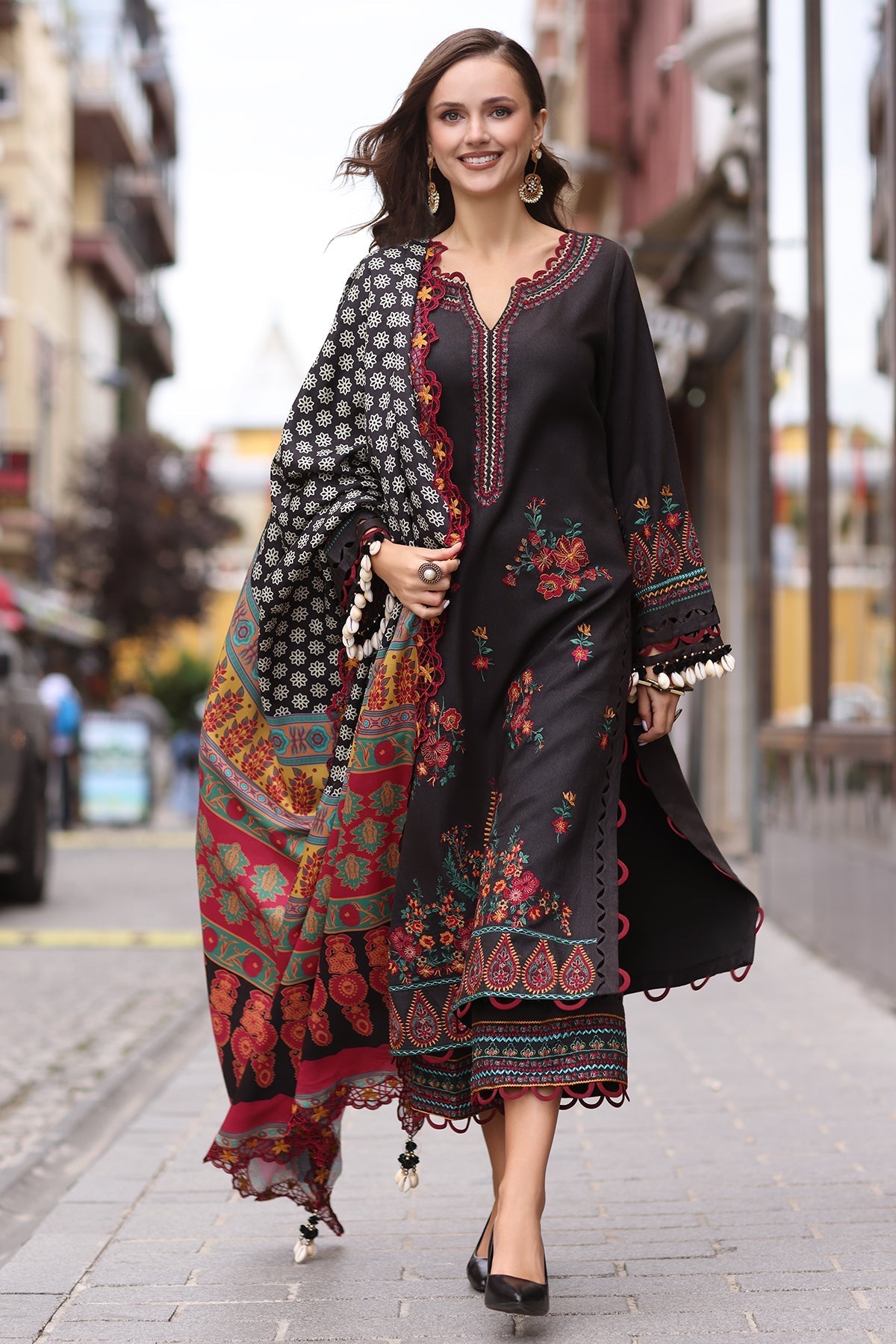 Charizma | Poshima Shawl |   PS4-03 by Charizma - Designer Dress - Type: Ladies Clothes - Available at Libayah - 100% Original