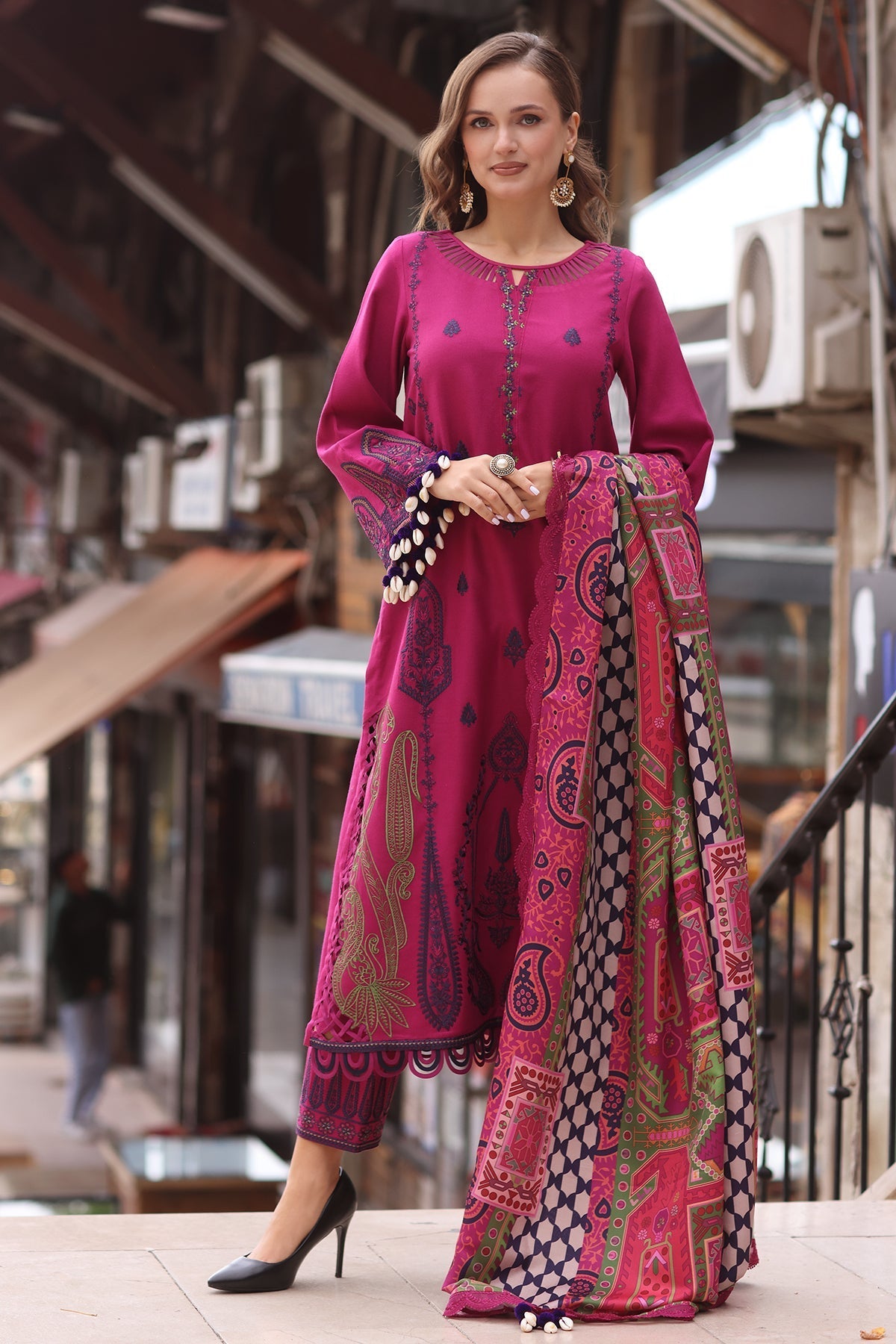 Charizma | Poshima Shawl |  PS4-02 by Charizma - Designer Dress - Type: Ladies Clothes - Available at Libayah - 100% Original