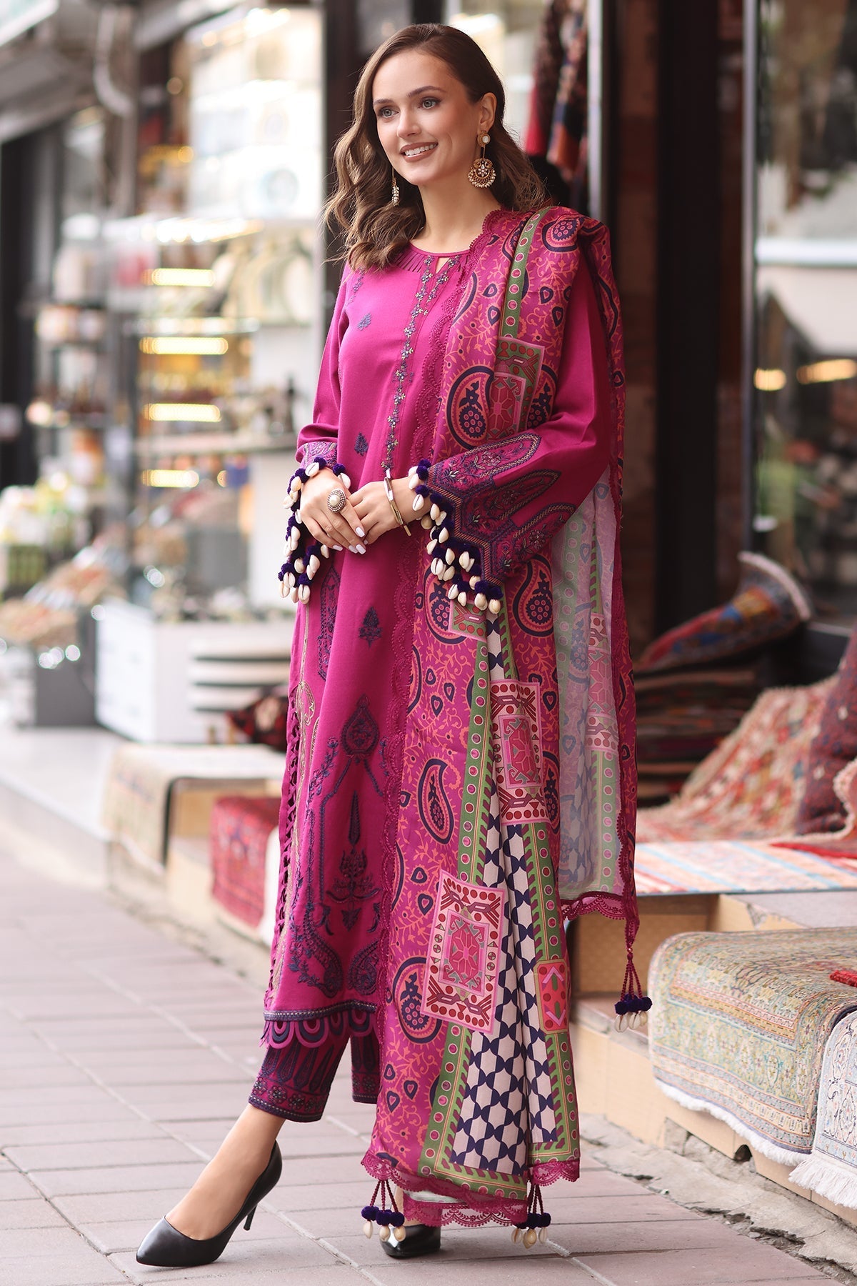 Charizma | Poshima Shawl |  PS4-02 by Charizma - Designer Dress - Type: Ladies Clothes - Available at Libayah - 100% Original