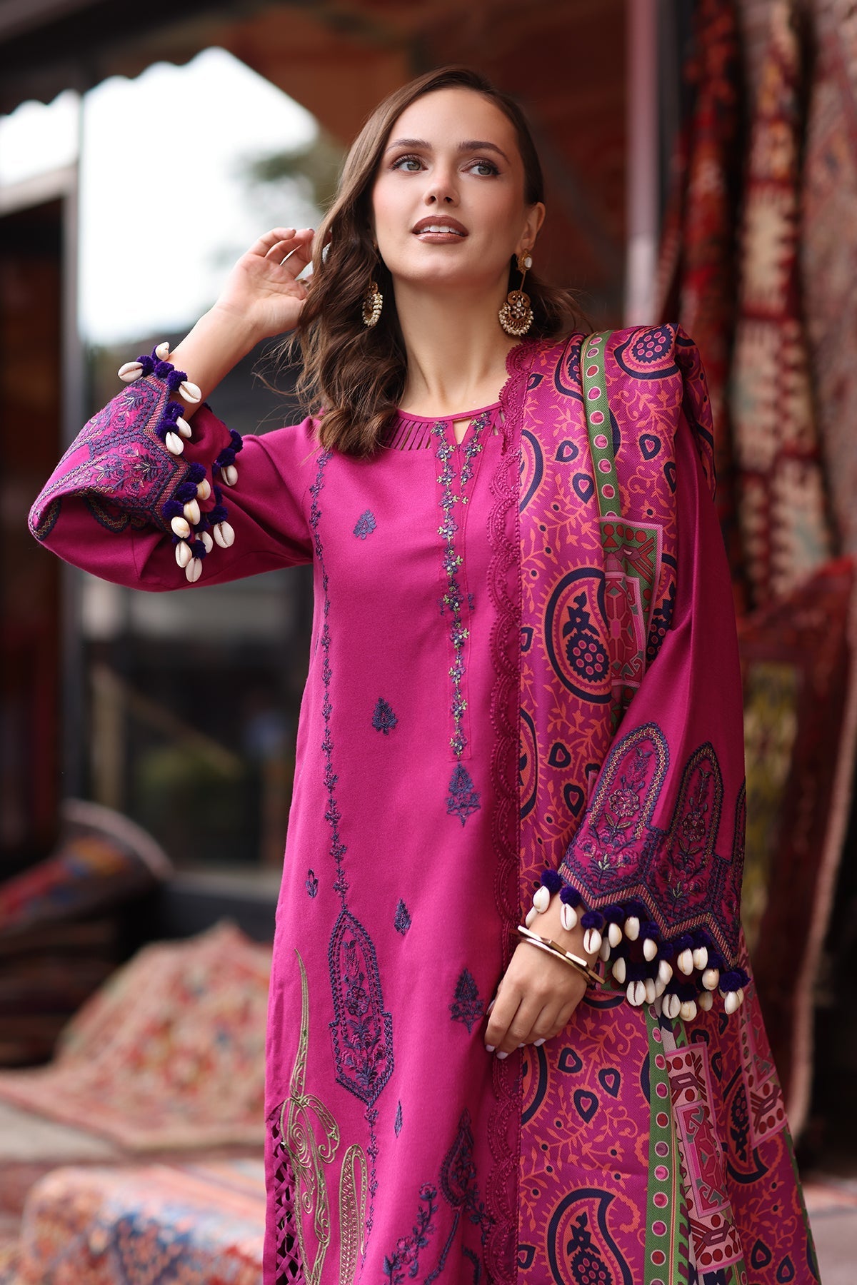 Charizma | Poshima Shawl |  PS4-02 by Charizma - Designer Dress - Type: Ladies Clothes - Available at Libayah - 100% Original