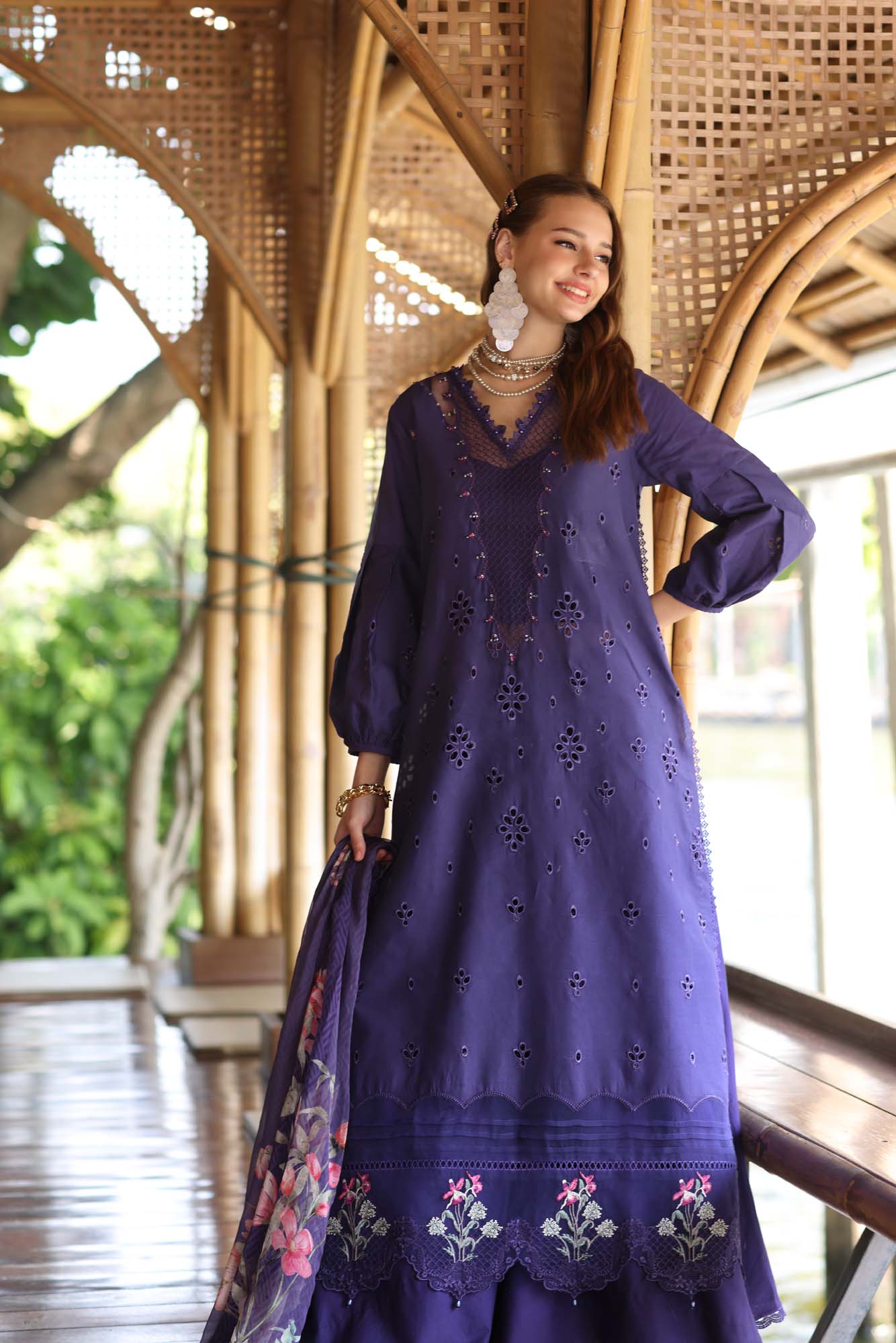 Noor by Saadia Asad | Eid Luxe Printedkari | D7-B by Noor by Saadia Asad - Designer Dress - Type: Ladies Clothes - Available at Libayah - 100% Original