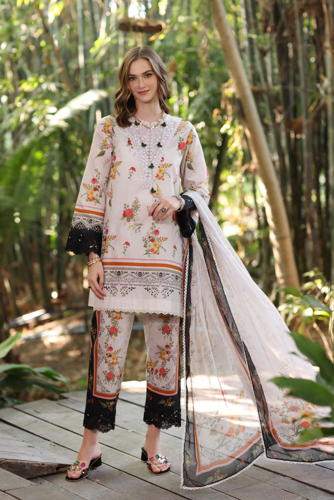 Noor by Saadia Asad | Eid Luxe Printedkari | D4-B by Noor by Saadia Asad - Designer Dress - Type: Ladies Clothes - Available at Libayah - 100% Original